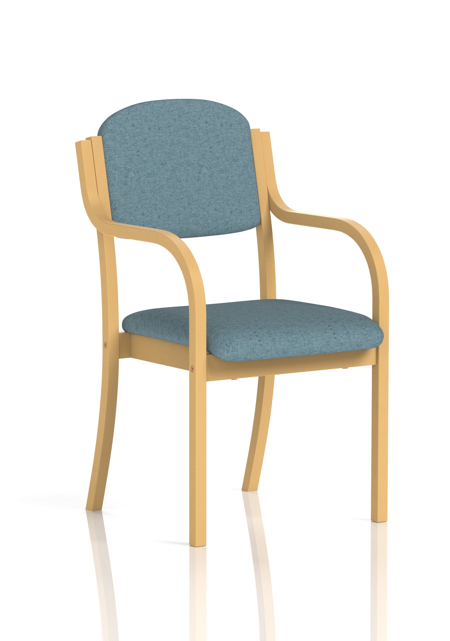 Madrid Wooden Frame Visitor Chair with Optional Arms - Available in 20 Colour Choices