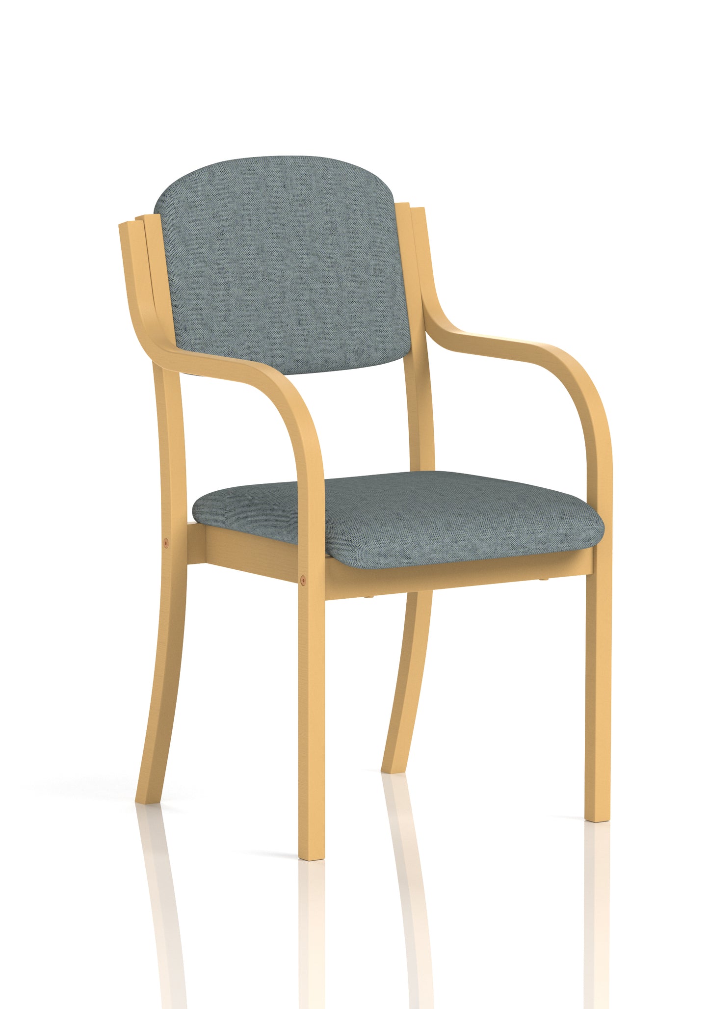Madrid Wooden Frame Visitor Chair with Optional Arms - Available in 20 Colour Choices