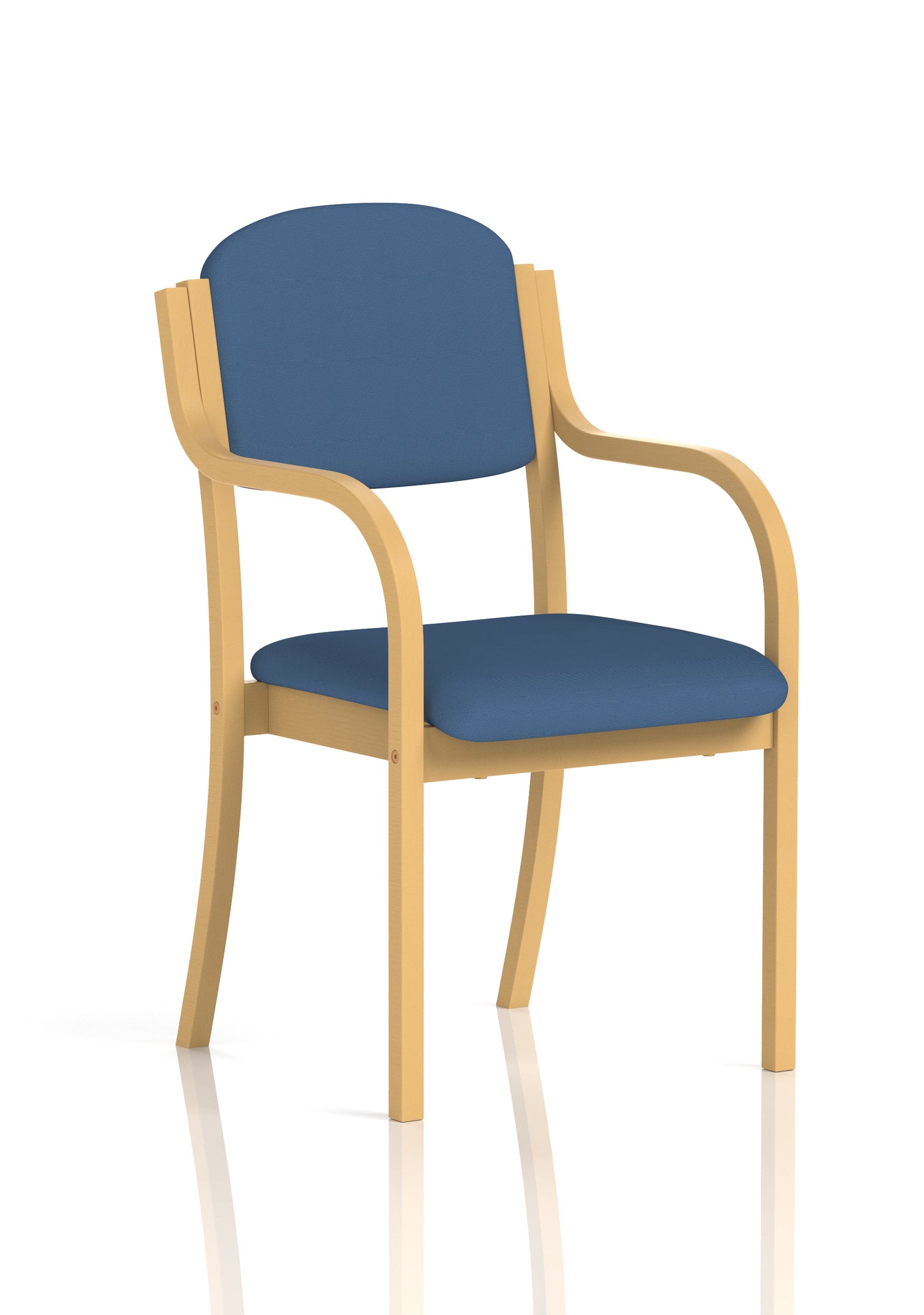 Madrid Wooden Frame Visitor Chair with Optional Arms - Available in 20 Colour Choices