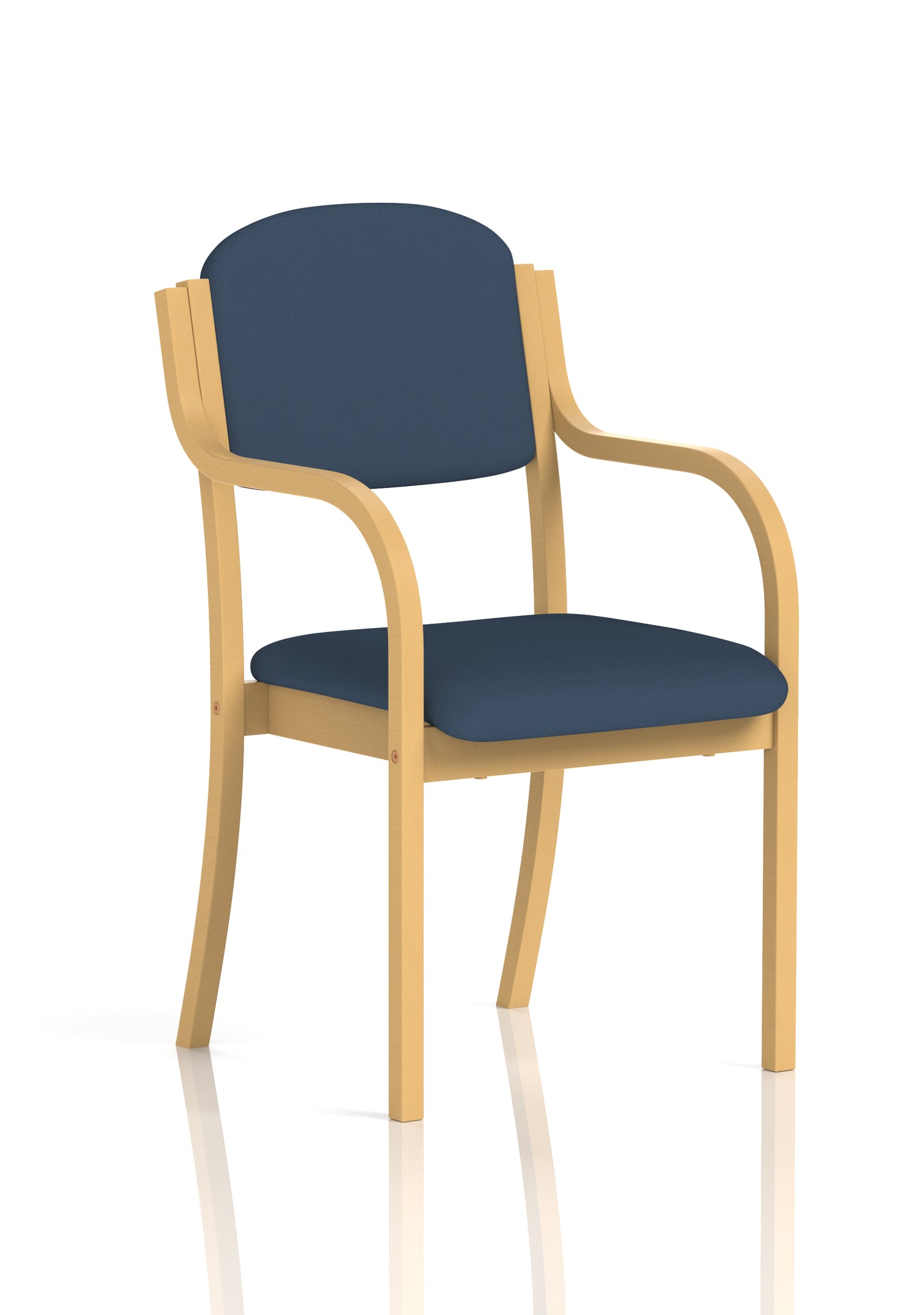 Madrid Wooden Frame Visitor Chair with Optional Arms - Available in 20 Colour Choices