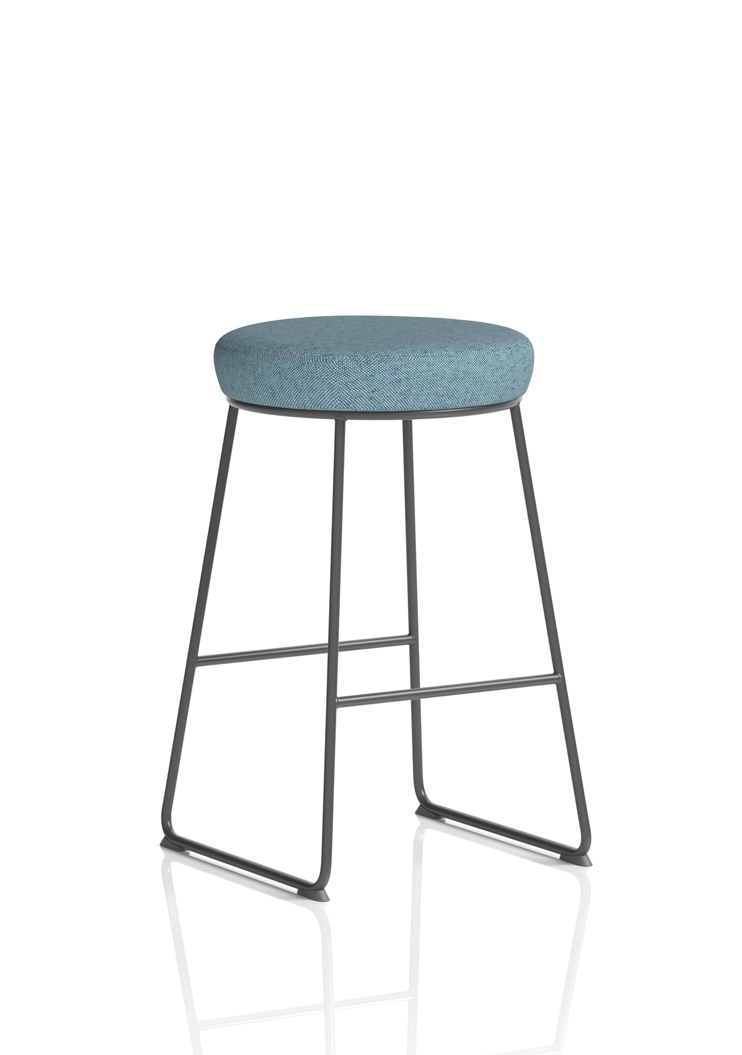 Turin Black Frame Fabric Seat Stool Chair - 23 Colour Options Available
