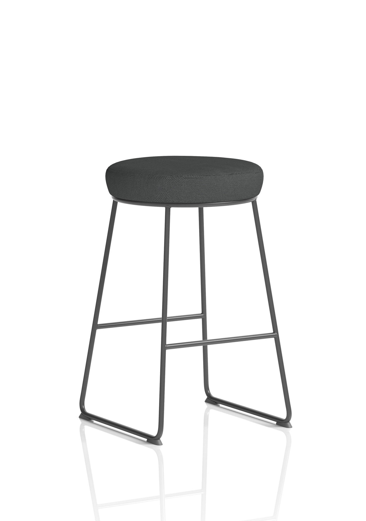 Turin Black Frame Fabric Seat Stool Chair - 23 Colour Options Available