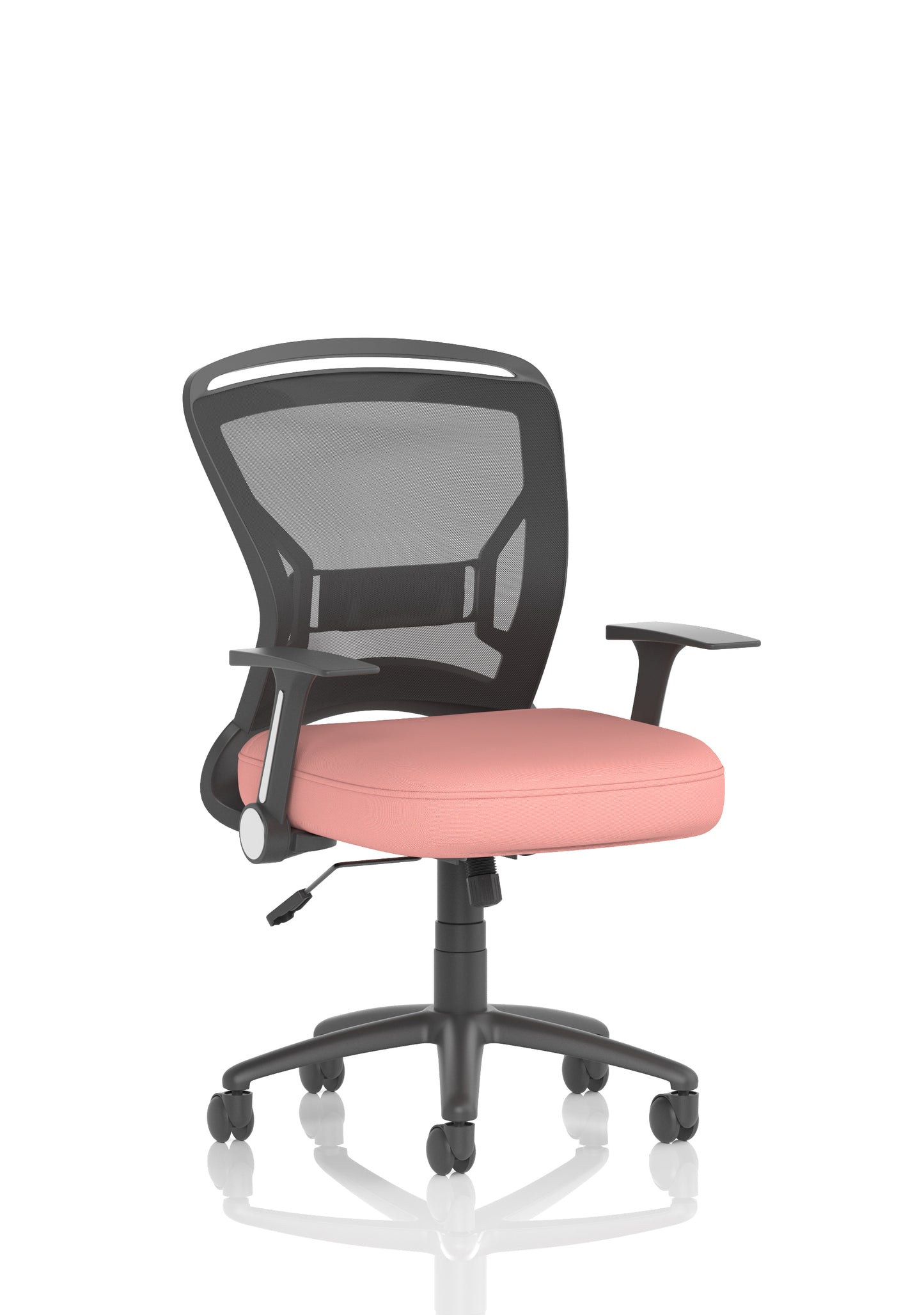 Zeus Medium Mesh Back Task Operator Office Chair with Folding Arms - Available in 20 Colour Choices
