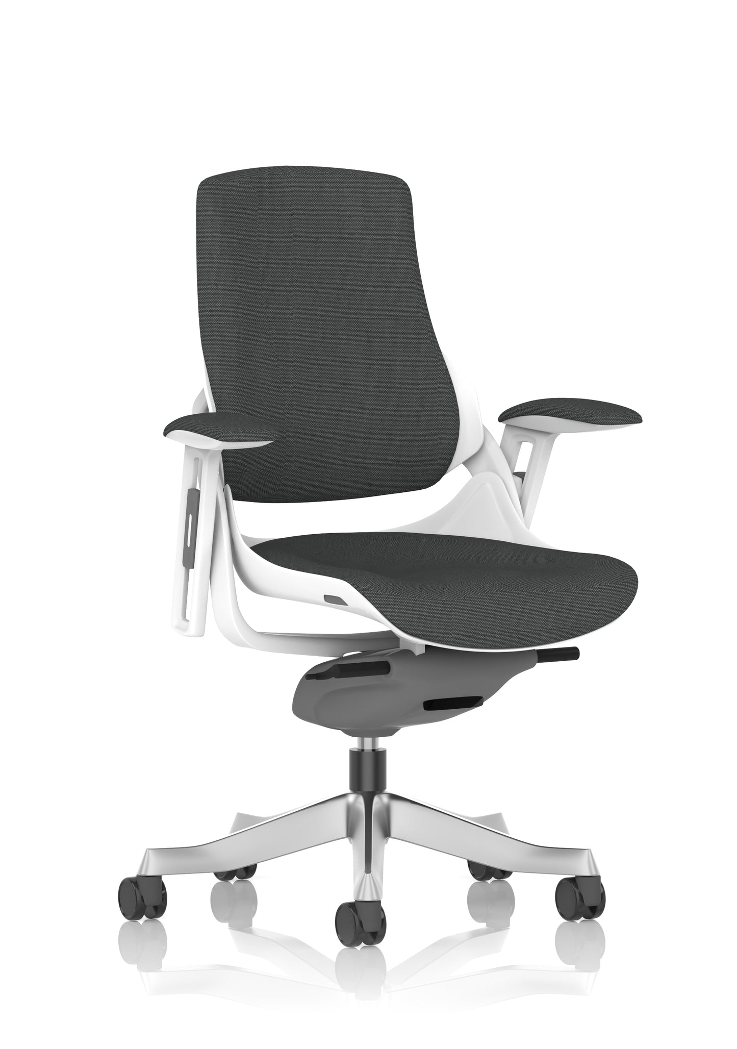 Zure High Back White Shell Fabric Executive Office Chair with Height Adjustable Arms - Multiple Seat Colour Options
