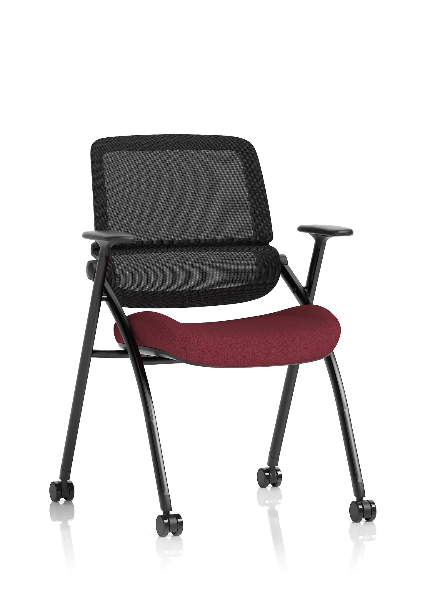 Capra Mesh Back Folding Office Training Chair with Sliding Arms - Optional Writing Tablet - Available in over 20 Colours
