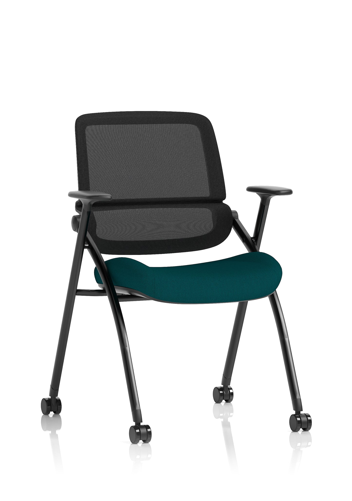 Capra Mesh Back Folding Office Training Chair with Sliding Arms - Optional Writing Tablet - Available in over 20 Colours
