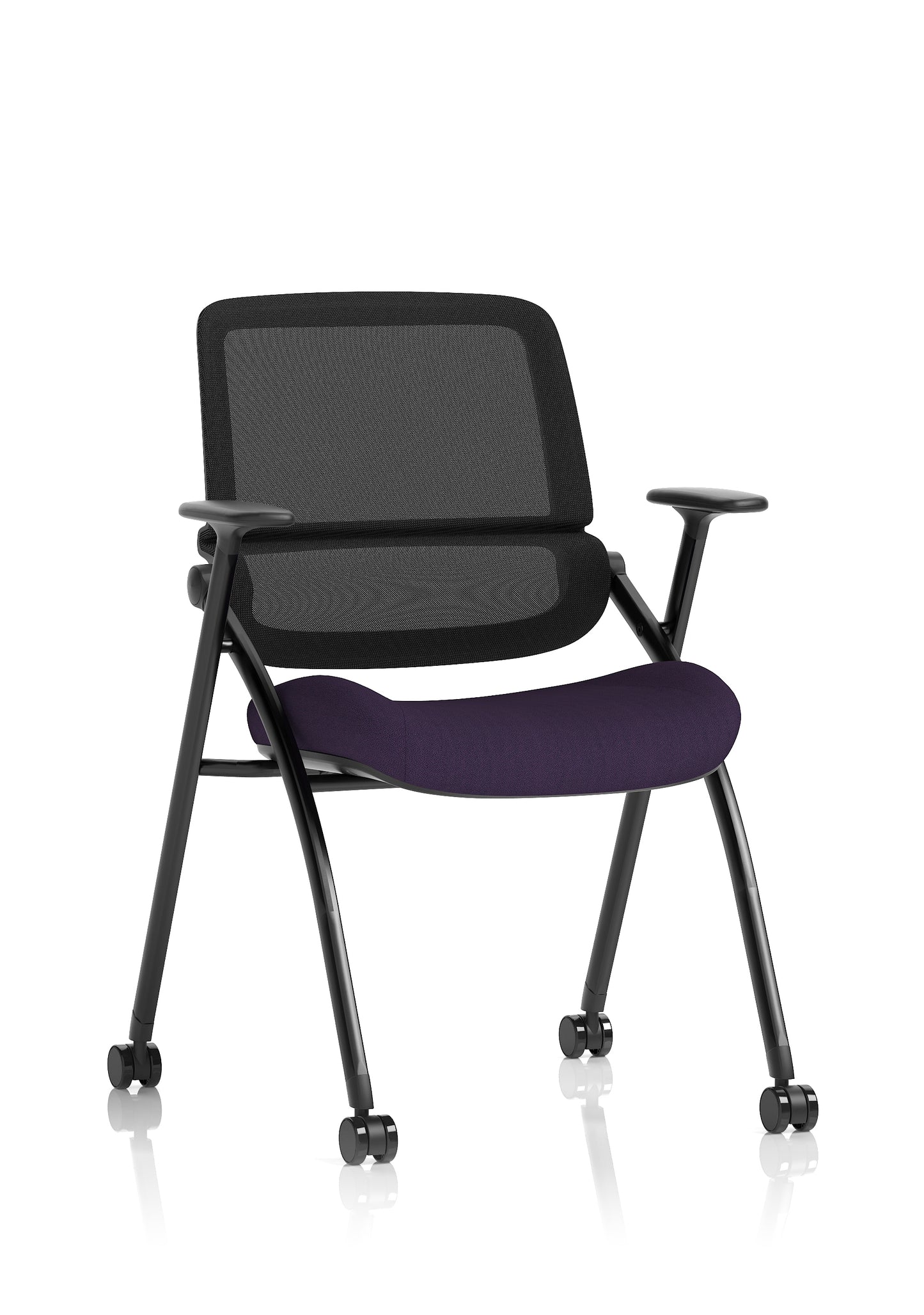 Capra Mesh Back Folding Office Training Chair with Sliding Arms - Optional Writing Tablet - Available in over 20 Colours