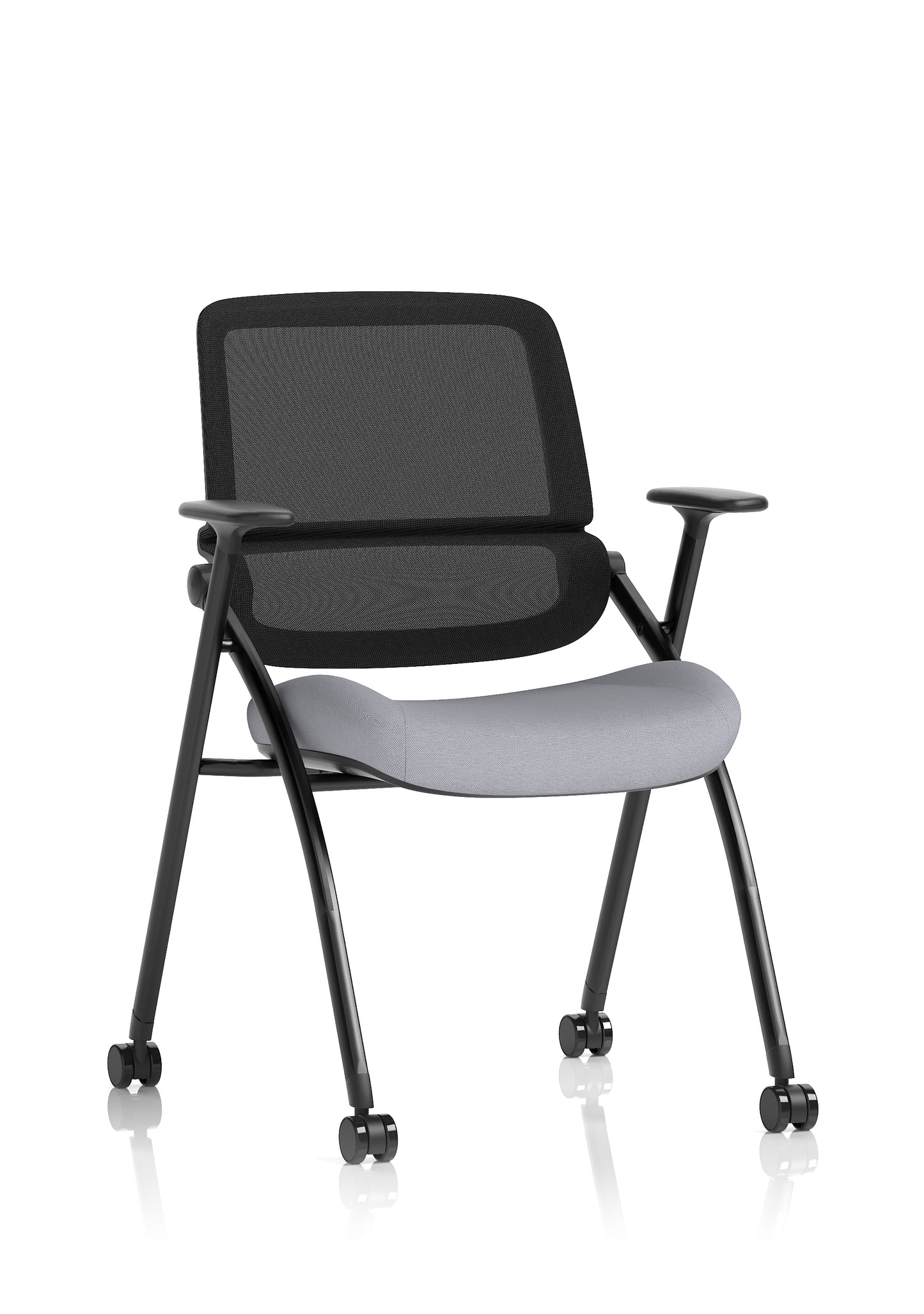 Capra Mesh Back Folding Office Training Chair with Sliding Arms - Optional Writing Tablet - Available in over 20 Colours