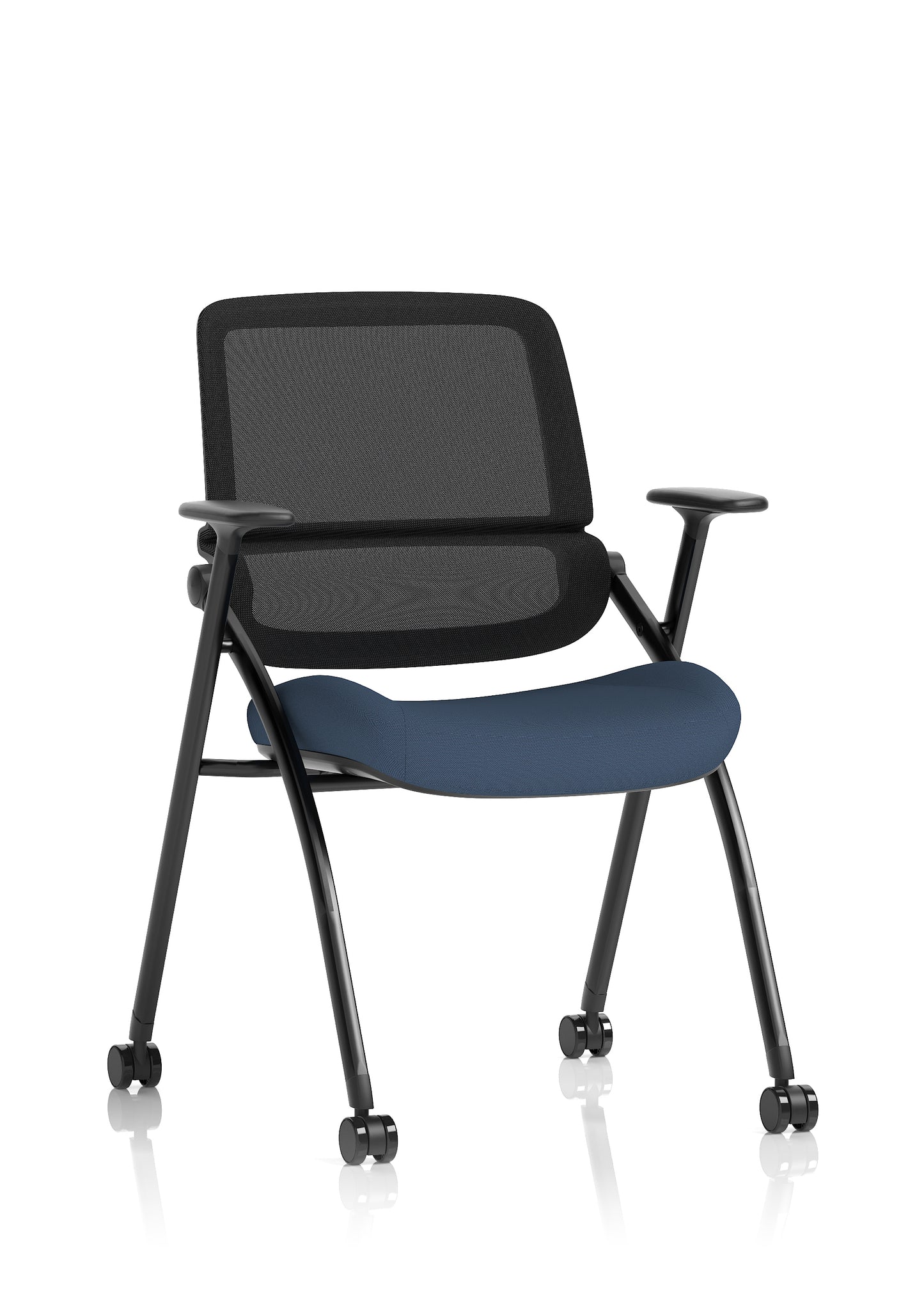 Capra Mesh Back Folding Office Training Chair with Sliding Arms - Optional Writing Tablet - Available in over 20 Colours
