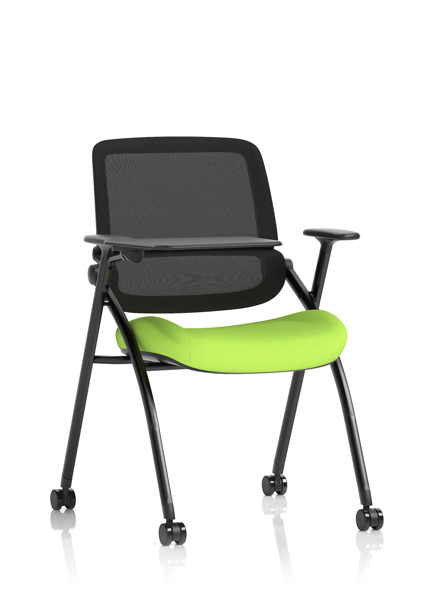 Capra Mesh Back Folding Office Training Chair with Sliding Arms - Optional Writing Tablet - Available in over 20 Colours