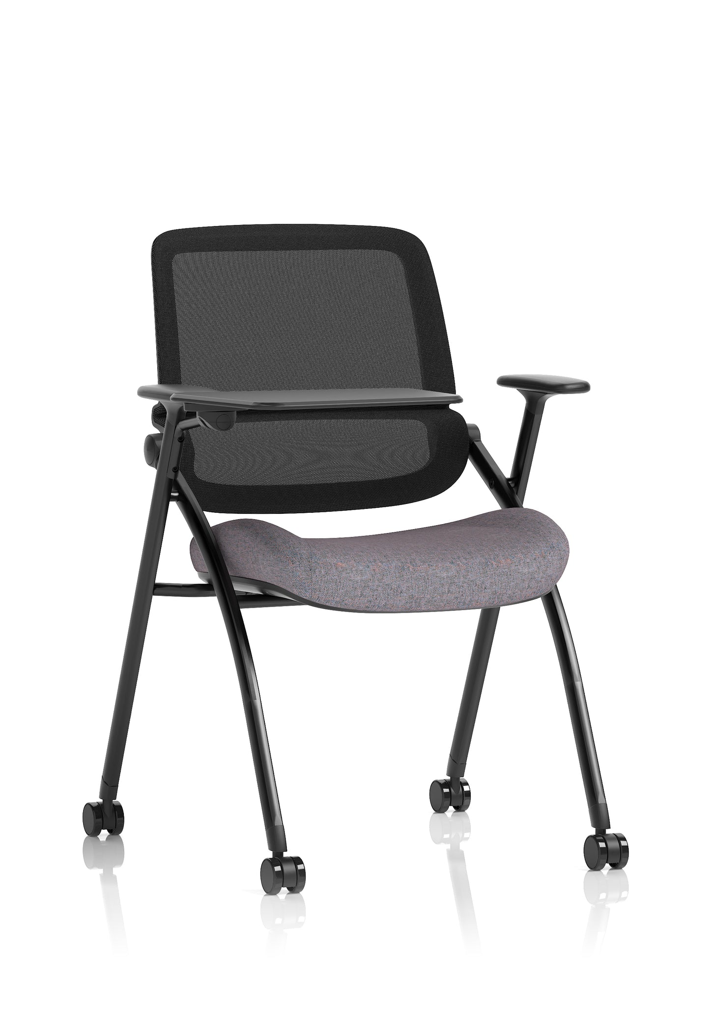 Capra Mesh Back Folding Office Training Chair with Sliding Arms - Optional Writing Tablet - Available in over 20 Colours