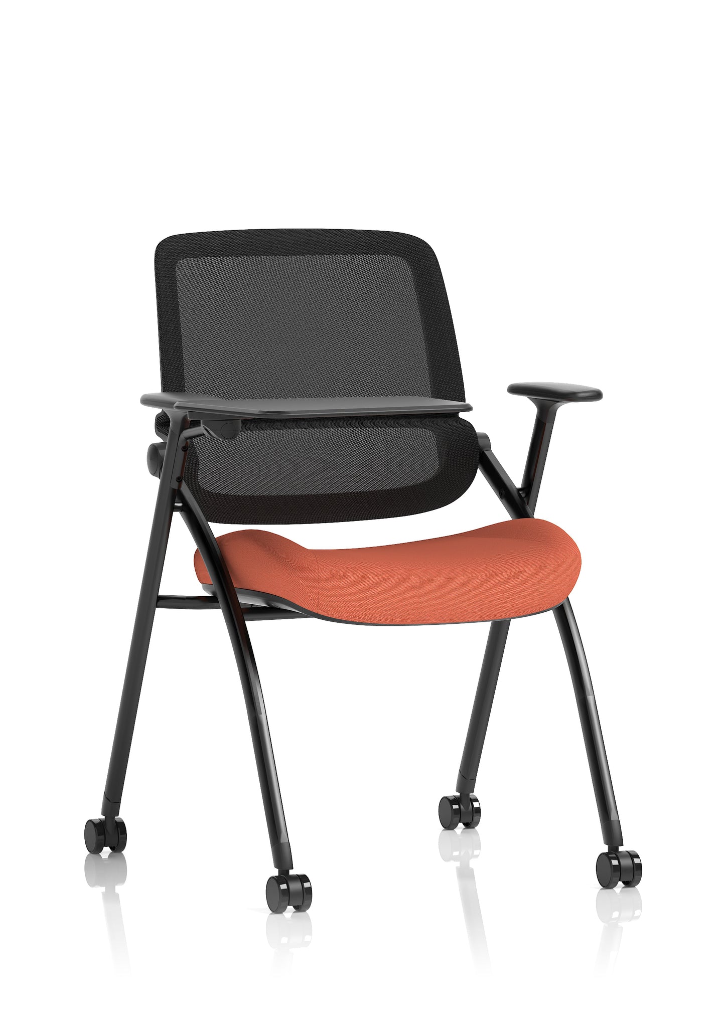 Capra Mesh Back Folding Office Training Chair with Sliding Arms - Optional Writing Tablet - Available in over 20 Colours