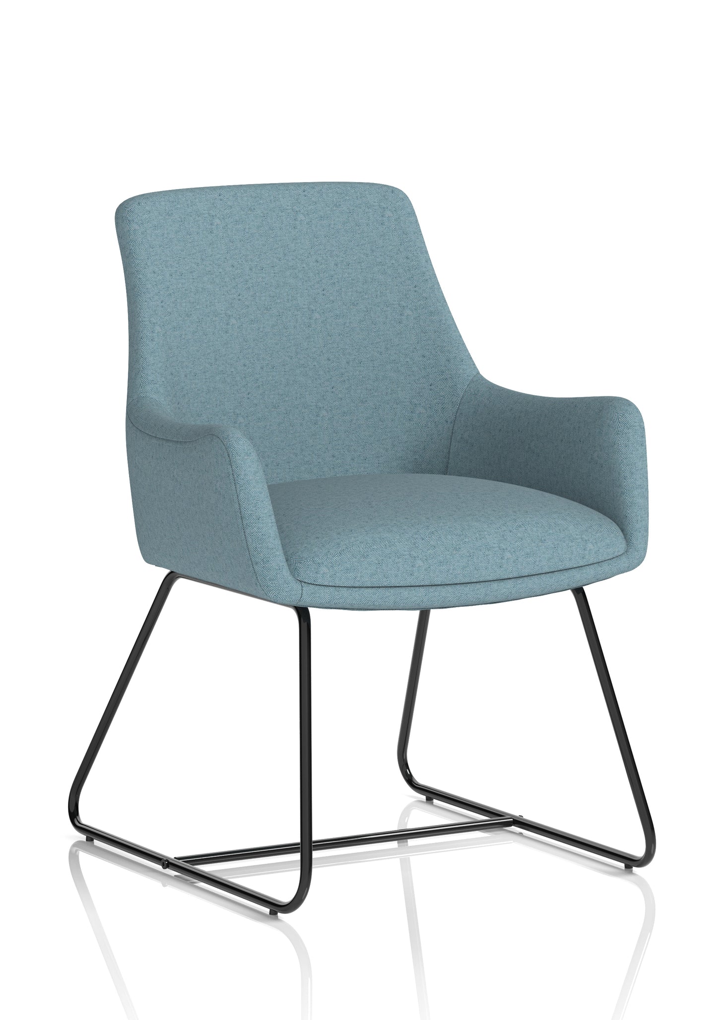Quote Fabric Office Reception Chair with Sled Base - Available in Thirteen Colours