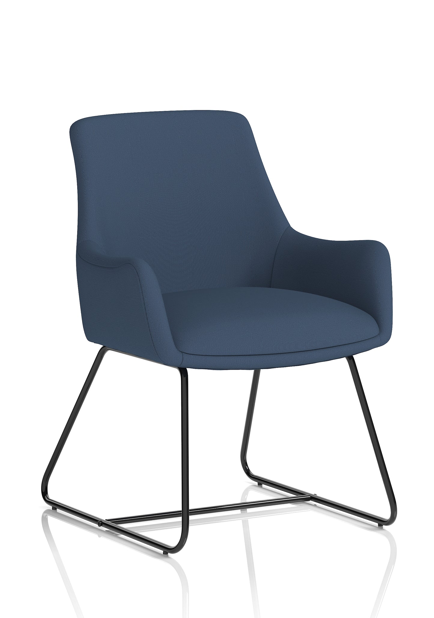 Quote Fabric Office Reception Chair with Sled Base - Available in Thirteen Colours