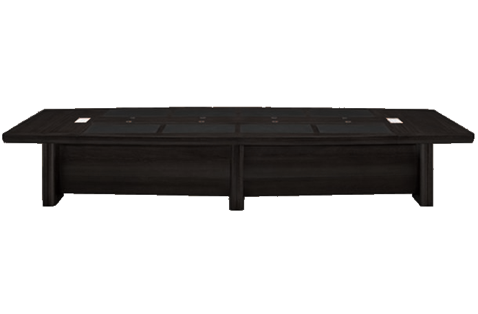 Large Real Wood Veneer Executive Boardroom Table with Integrated Writing Pads - 4600mm to 6000mm - KT2D48