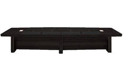 Large Black Ash Real Wood Veneer Executive Boardroom Table with Integrated Writing Pads - 4600mm to 6000mm - KT2D48