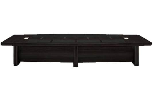 Large Real Wood Veneer Executive Boardroom Table with Integrated Writing Pads - 4600mm to 6000mm - KT2D48