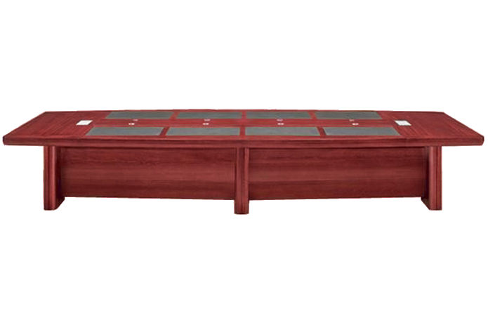 Large Real Wood Veneer Executive Boardroom Table with Integrated Writing Pads - 4600mm to 6000mm - KT2D48