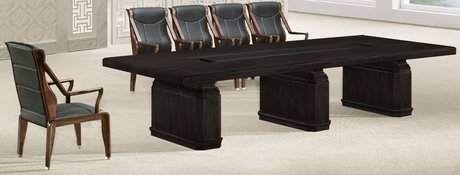 Traditional Boardroom Meeting Table in Real Wood Veneer Finish - 3000mm / 3200mm / 3400mm / 3600mm / 3800mm / 4000mm - MET-KT4J38