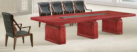 Traditional Boardroom Meeting Table in Real Wood Veneer Finish - 3000mm / 3200mm / 3400mm / 3600mm / 3800mm / 4000mm - MET-KT4J38