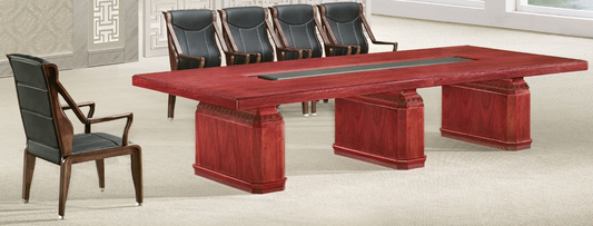 Traditional Boardroom Meeting Table in Real Wood Veneer Finish - 3000mm to 4000mm - KT4J38