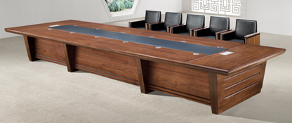 Light Walnut Real Wood Veneer Heavy Duty Executive Boardroom Table - 4800mm to 6000mm - KT5C48