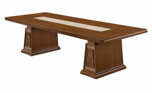 Light Walnut Real Wood Veneer Unique Luxurious Executive Meeting Boardroom Table - 2400mm to 2800mm - KT5J32