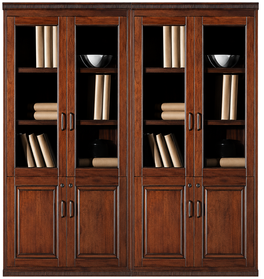 Real Wood Veener Executive Four Door Office Storage Bookcase - 1800mm - KM162-4DR