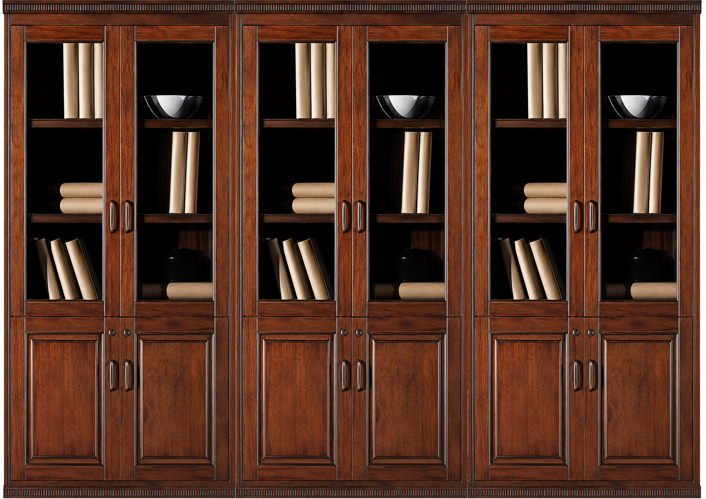 Real Wood Veener Executive Six Door Office Storage Bookcase - 2700mm - KM162-6DR