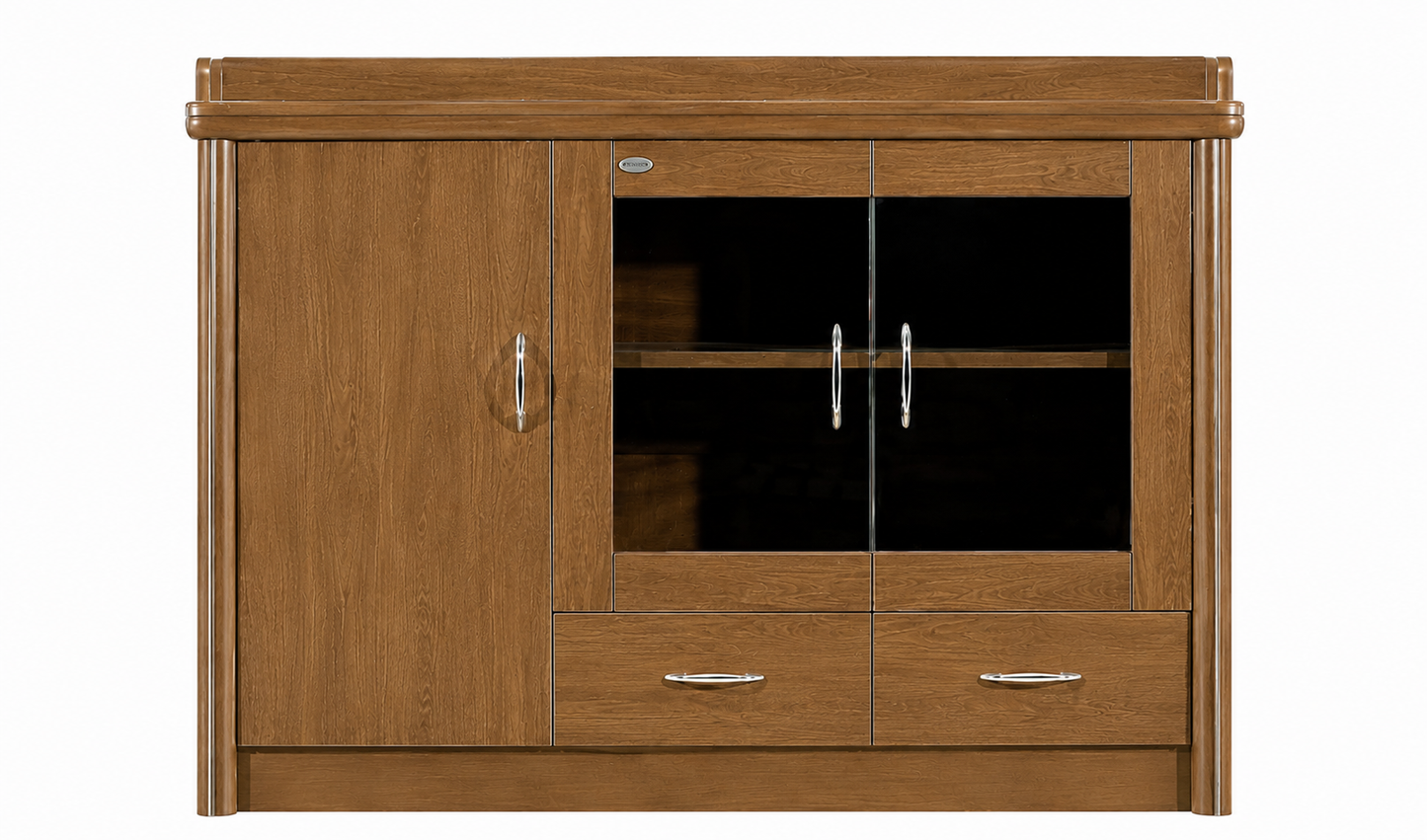 Real Light Walnut Wood Veneer Executive Office Storage Cupboard - 1200mm - K132