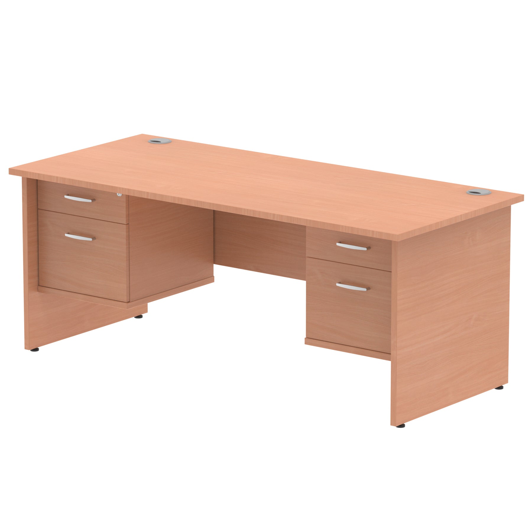 Impulse Panel End Straight Desk With Two Fixed Pedestal - 1800mm - Multiple Colour Options UK