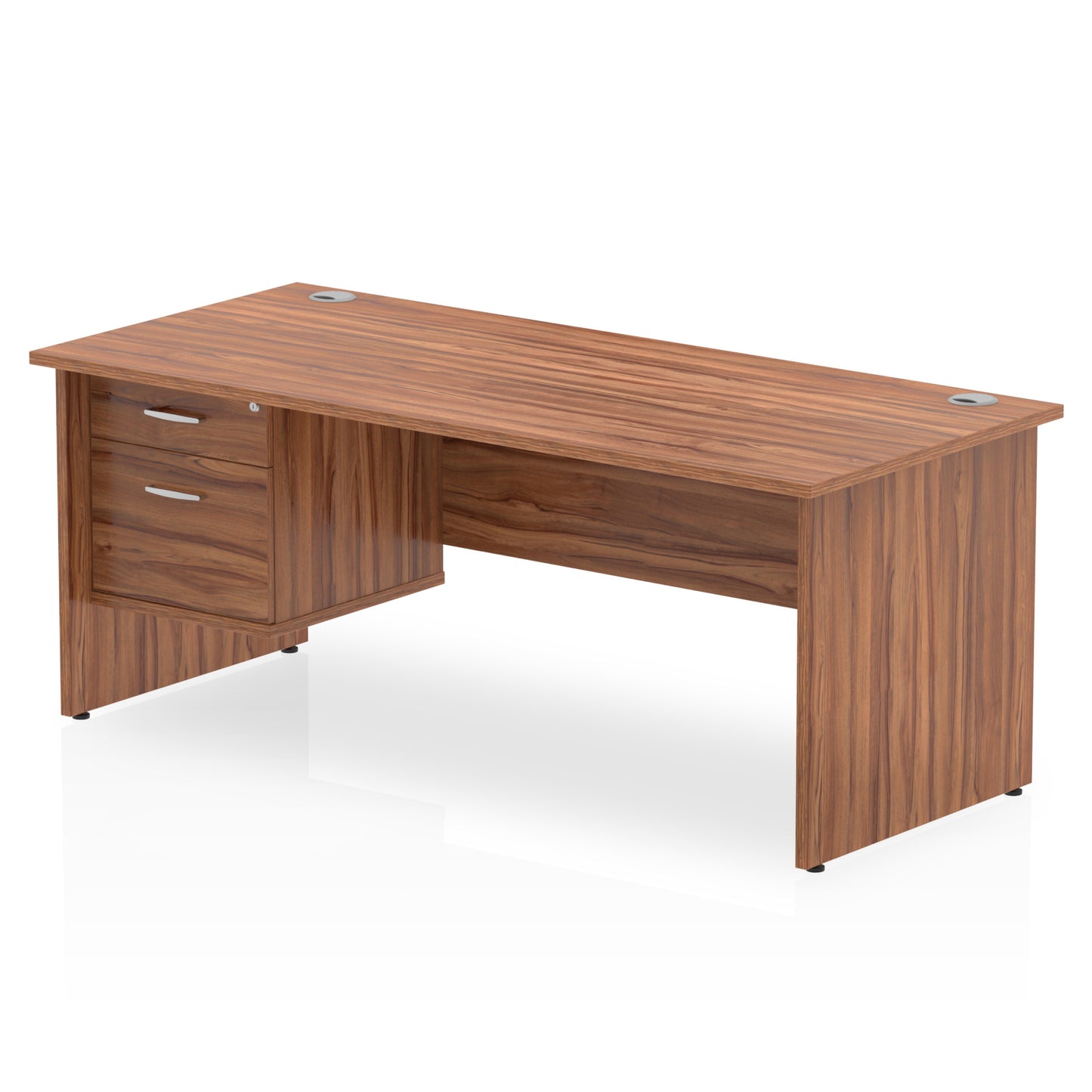 Impulse Panel End Straight Desk With Single Fixed Pedestal - 1800mm - Multiple Colour Options