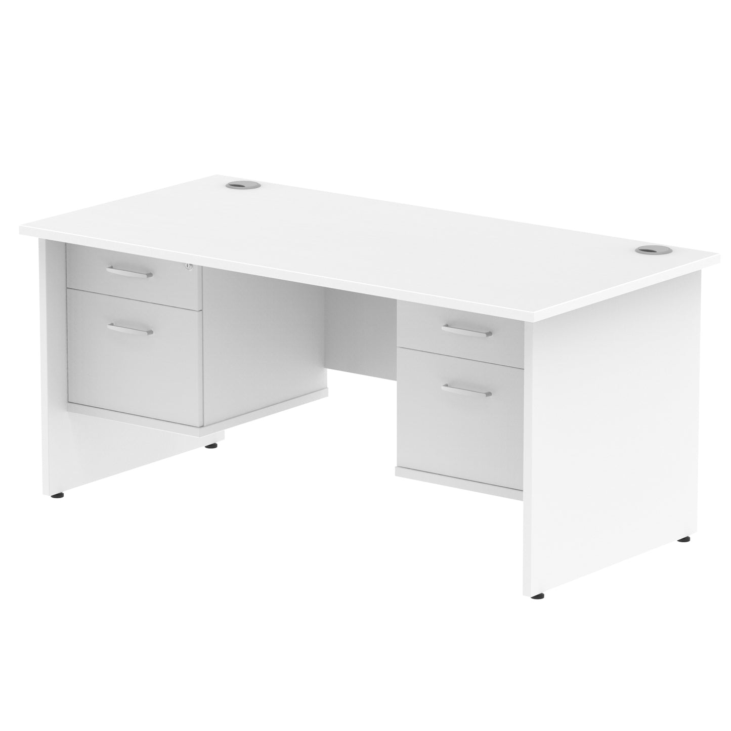 Impulse Panel End Straight Desk With Two Fixed Pedestal - 1600mm - Multiple Colour Options