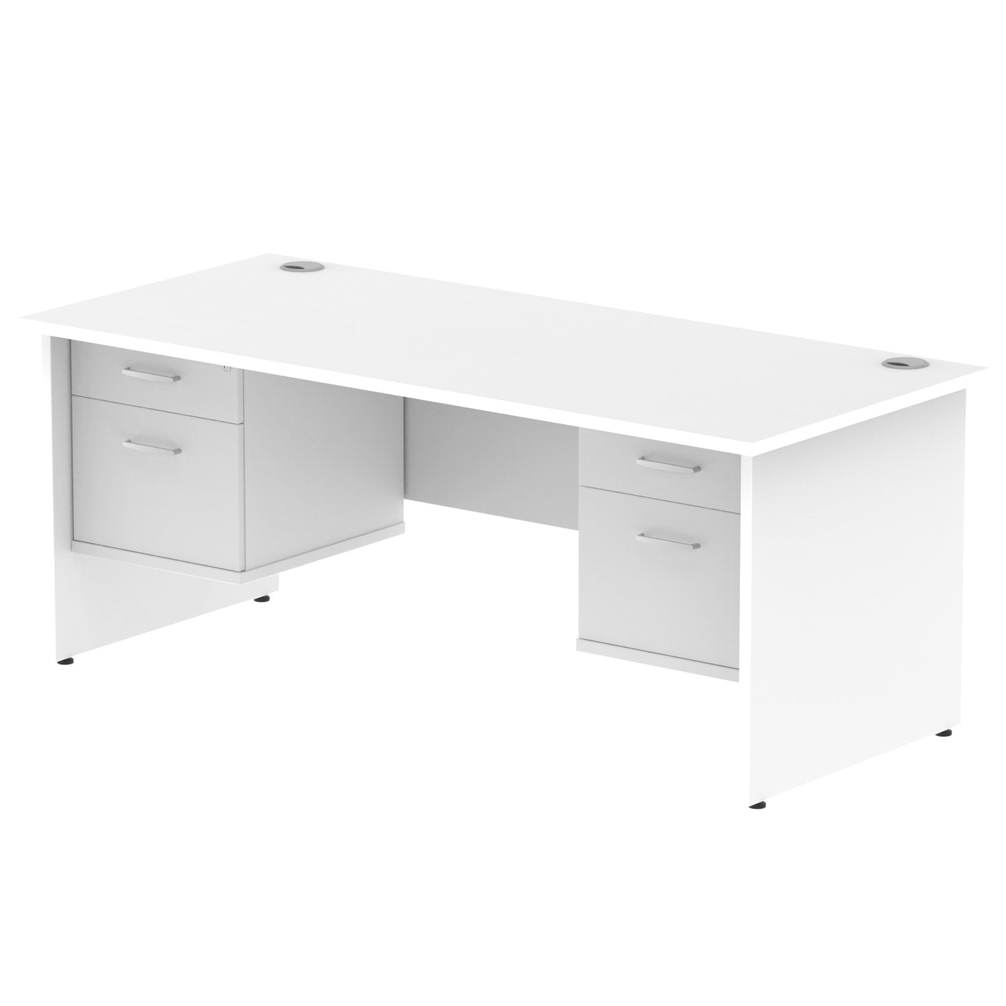 Impulse Panel End Straight Desk With Two Fixed Pedestal - 1800mm - Multiple Colour Options
