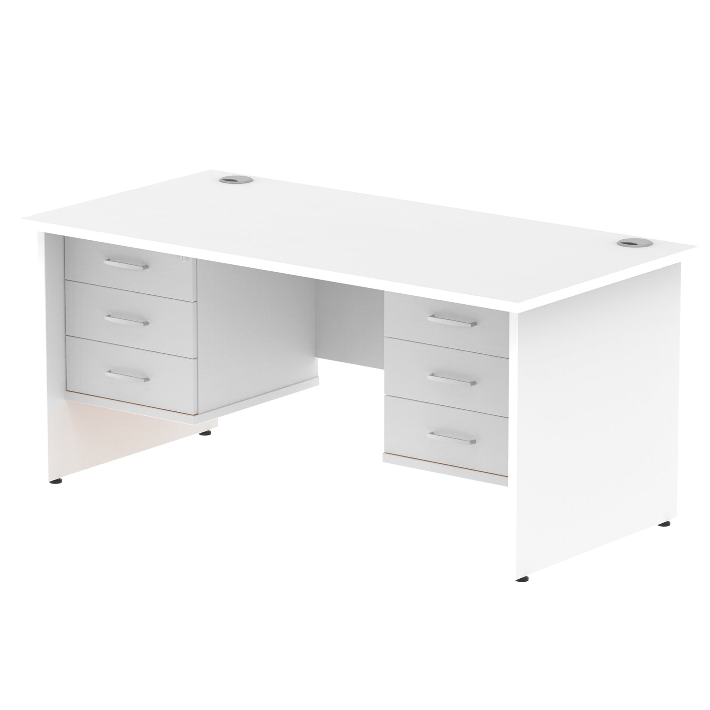 Impulse Panel End Straight Desk With Two Fixed Pedestal - 1600mm - Multiple Colour Options