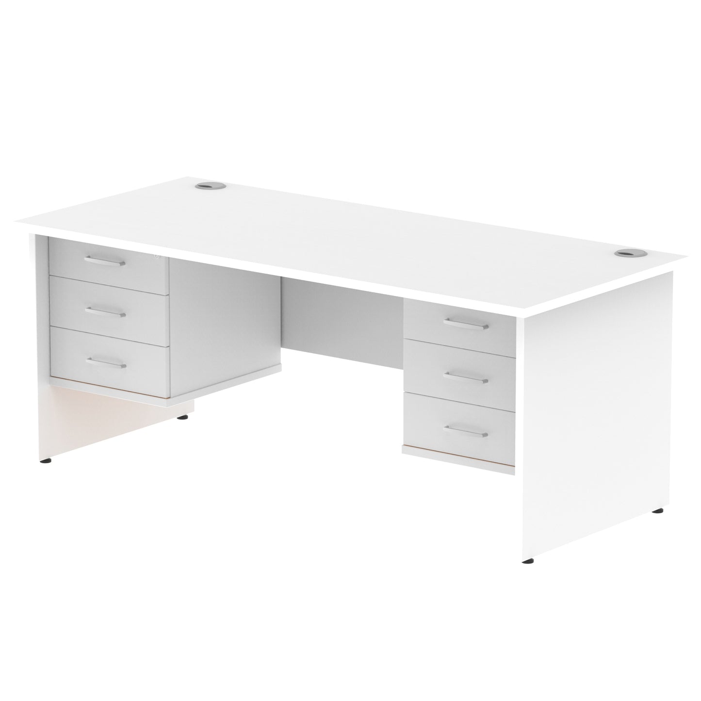 Impulse Panel End Straight Desk With Two Fixed Pedestal - 1800mm - Multiple Colour Options
