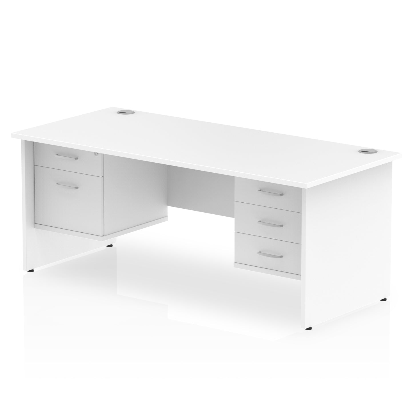Impulse Panel End Straight Desk With Two Fixed Pedestal - 1800mm - Multiple Colour Options