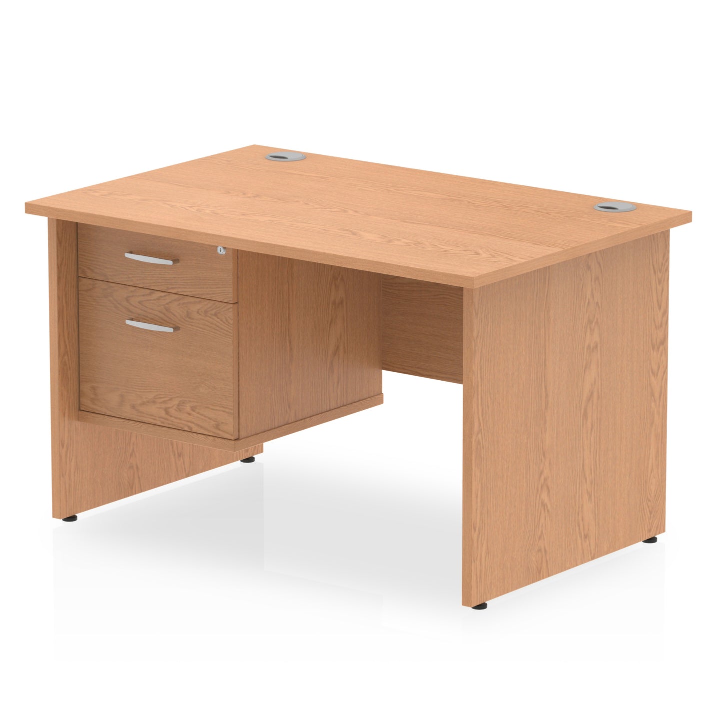 Impulse Panel End Straight Desk With Single Fixed Pedestal - 1200mm - Multiple Colour Options