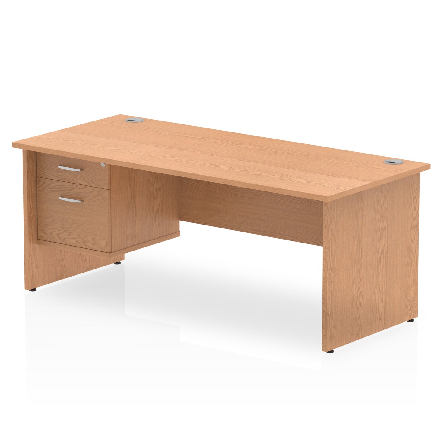 Impulse Panel End Straight Desk With Single Fixed Pedestal - 1800mm - Multiple Colour Options