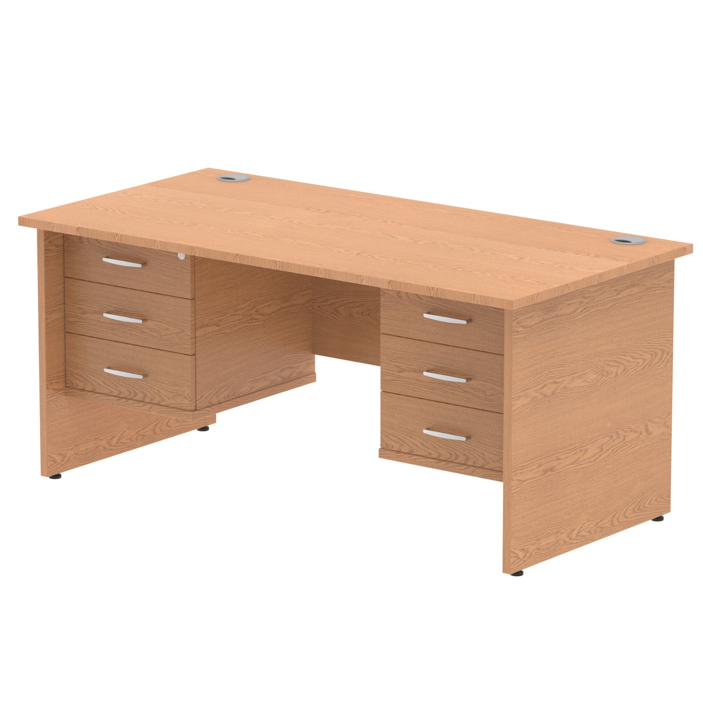 Impulse Panel End Straight Desk With Two Fixed Pedestal - 1600mm - Multiple Colour Options
