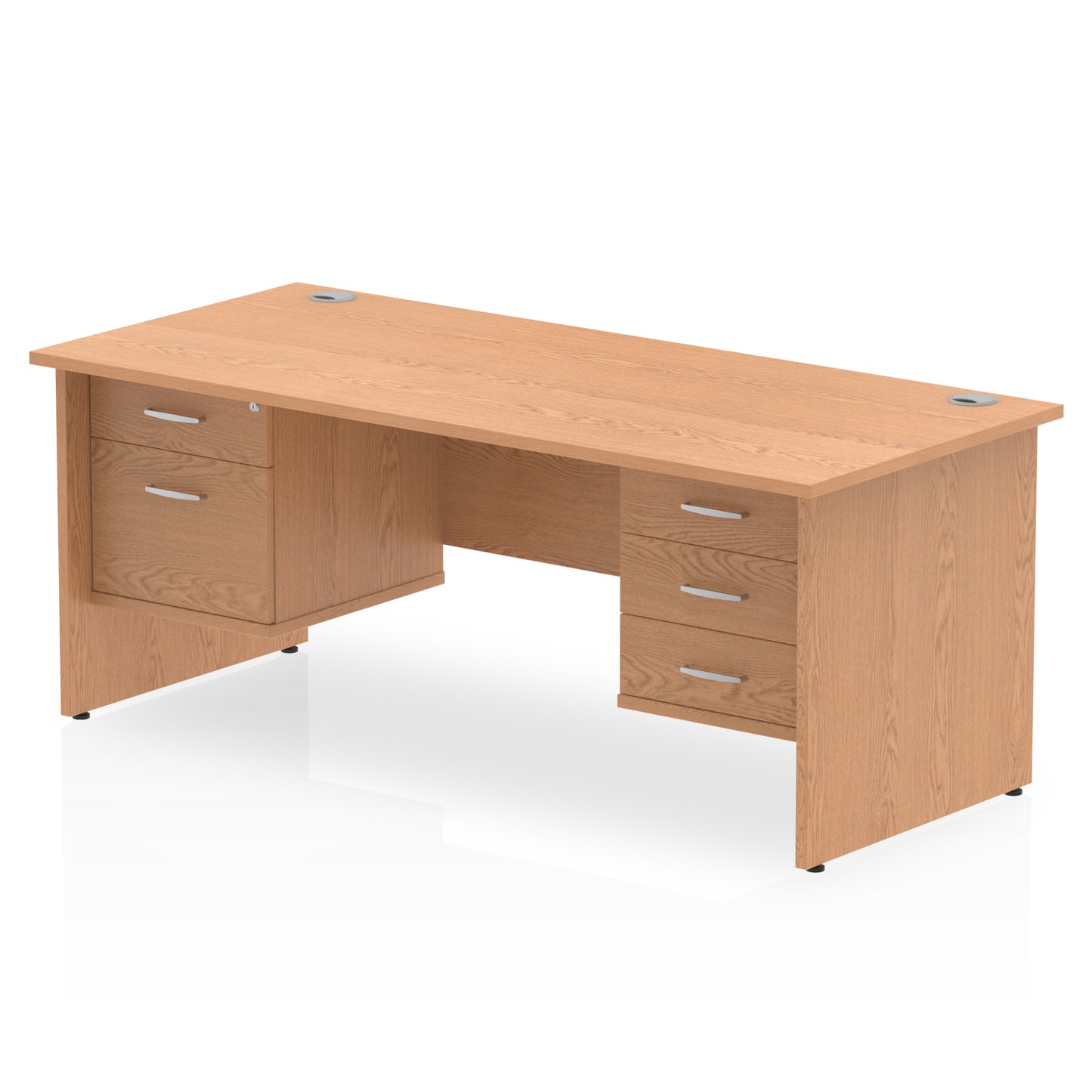 Impulse Panel End Straight Desk With Two Fixed Pedestal - 1600mm - Multiple Colour Options