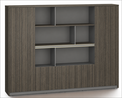 Luxury Wenge Melamine Large Executive Bookcase - 2000mm - DG42-S01