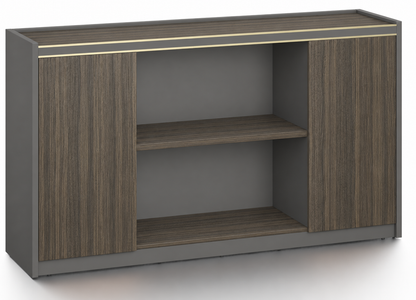 Luxury Wenge Melamine Large Executive Cupboard with Open Shelf - 1600mm - DG42-S05