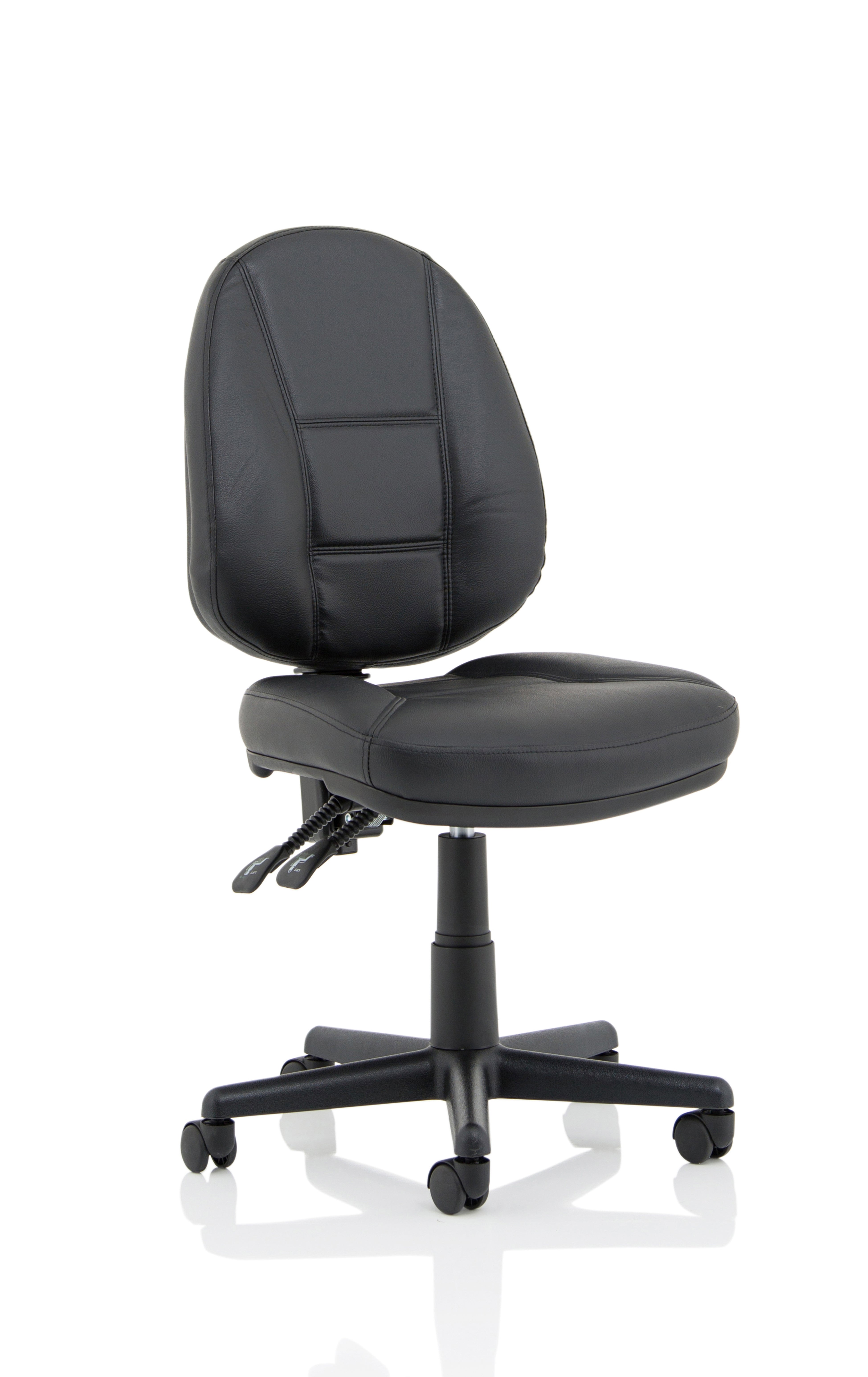 Jackson Medium Back Black Bonded Leather Task Operator Office Chair - Multiple Arm Choice