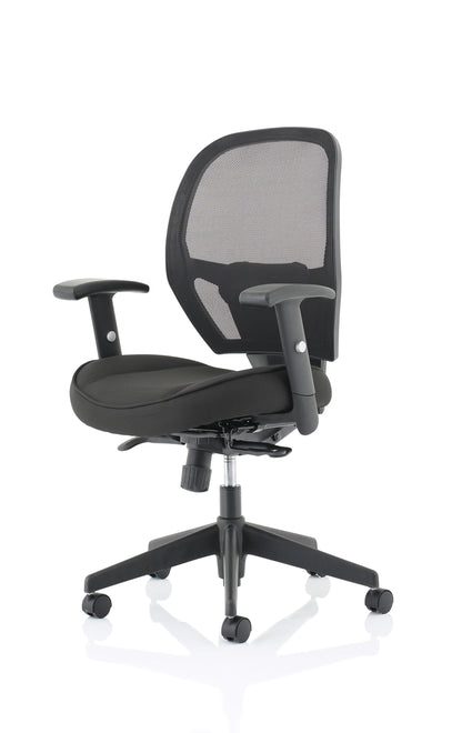 Denver High Mesh Back Black Task Operator Office Chair with Height Adjustable Arms - Optional Headrest
