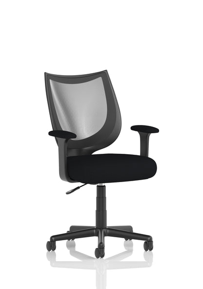 Camden Medium Back Black Mesh Task Operator Office Chair With Fixed Arms - Available in 20 Colour Choices