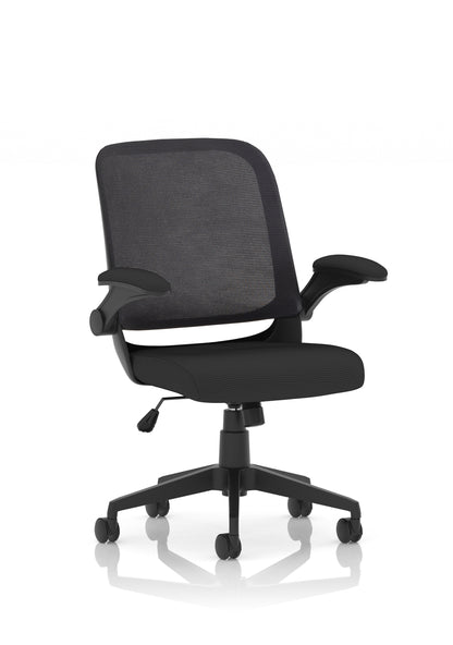 Crew Task Operator Mesh Back and Fabric Seat Chair With Folding Arms - Available in 20 Colour Choices