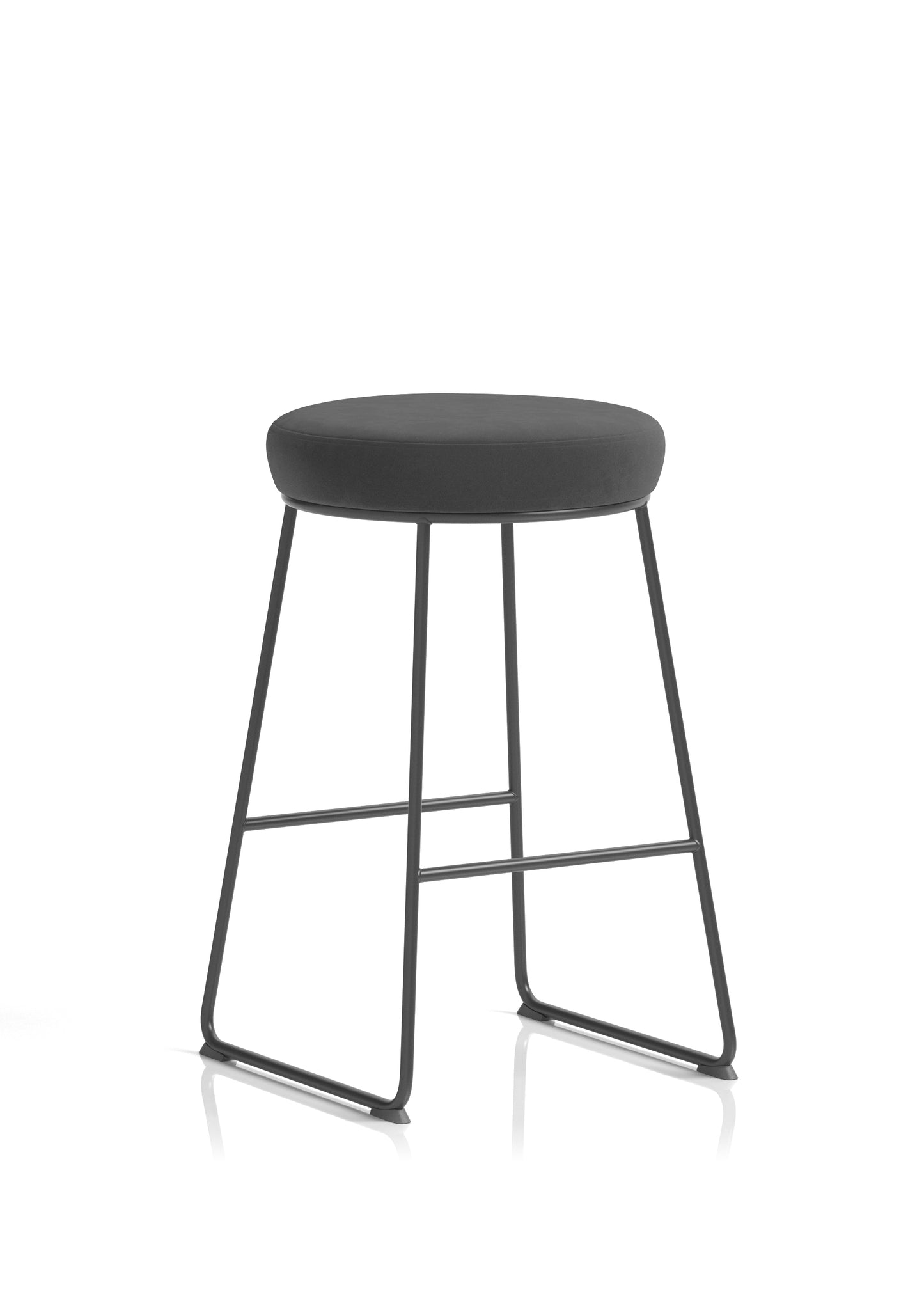 Turin Black Frame Fabric Seat Stool Chair - 23 Colour Options Available