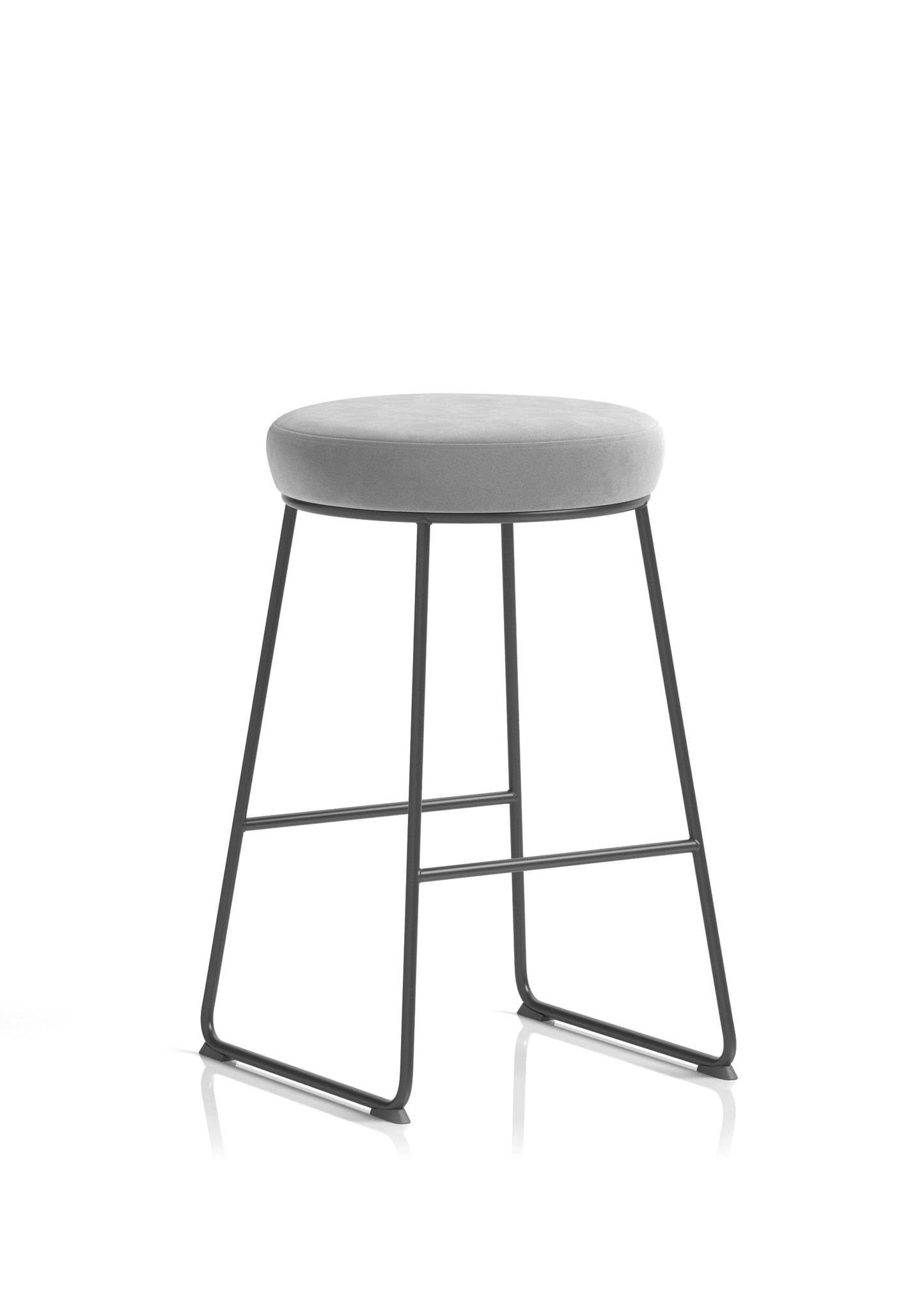 Turin Black Frame Fabric Seat Stool Chair - 23 Colour Options Available