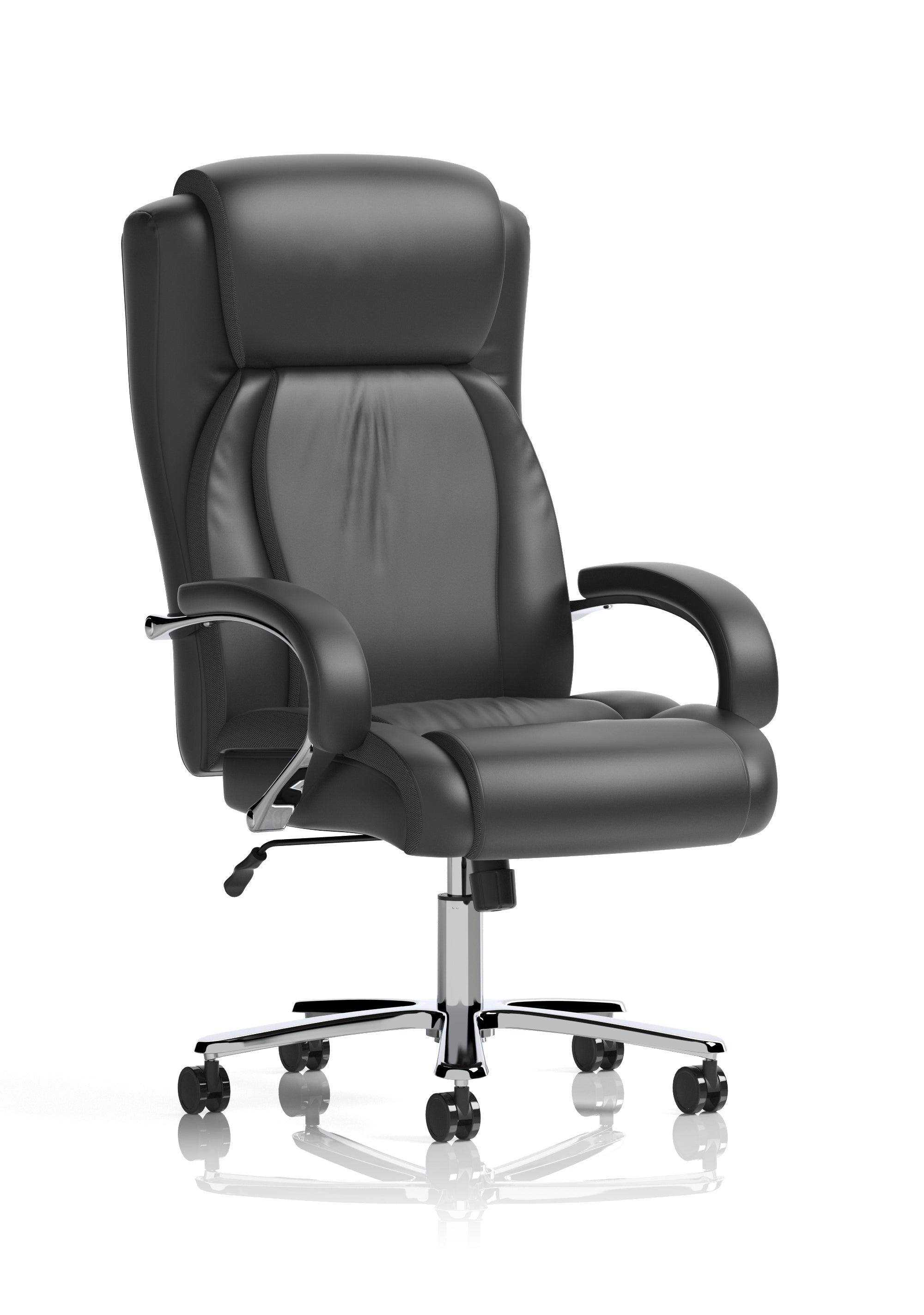 Austin Heavy Duty Task Operator Office Chair Black Leather Huddersfield